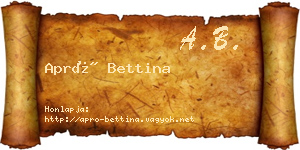 Apró Bettina névjegykártya