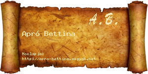 Apró Bettina névjegykártya