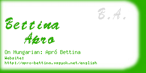 bettina apro business card