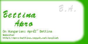 bettina apro business card